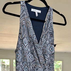 BCBGeneration Blue and Tan paisley dress-Size 6